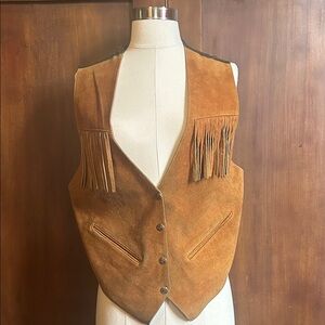 Vintage 70s Suede Fringe Vest M/L